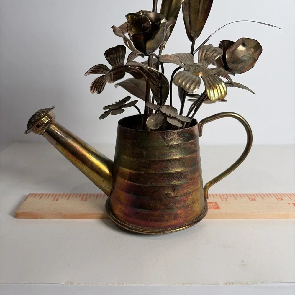 VTG Berkeley Copper Watering Can Floral Butterfly Music Box 